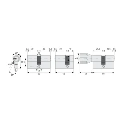 Abus Profilzylinder D6XNP 35/35 mm