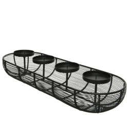 Adventskerzenhalter schwarz Metall oval* Online