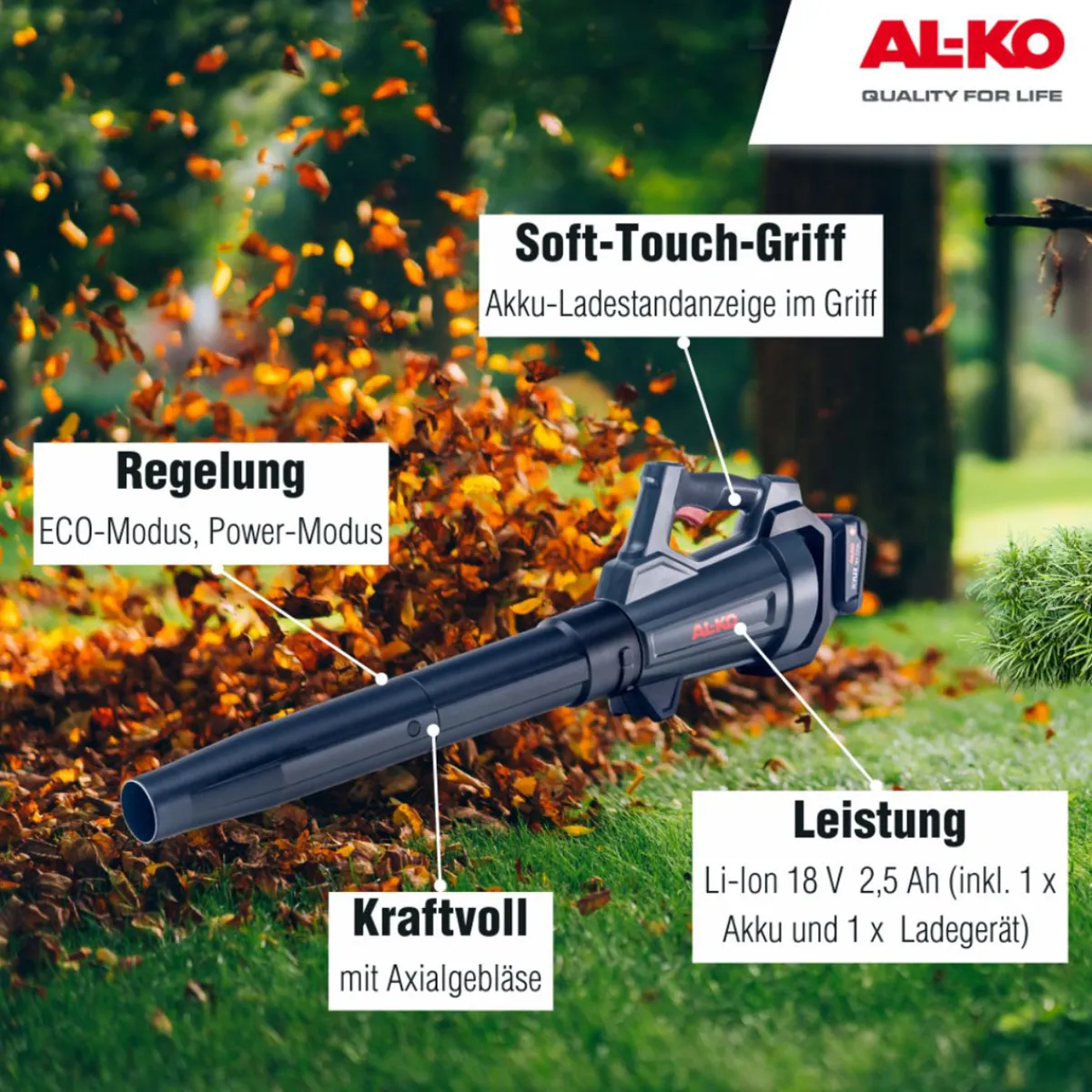 Akku-Laubbläser 18 V LB 1860 inkl Akku*AL-KO Online