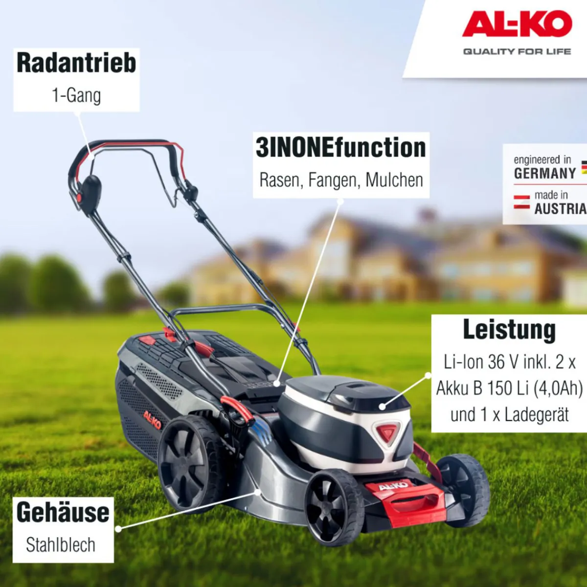 Akku-Rasenmäher 46.2 36V Li SP Comfort inkl Akku und Ladegerät*AL-KO Outlet
