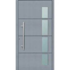 Aluminium Sicherheits-Haustür Prato Superior 60 mm grau 110 x 210 cm Anschlag links inkl Griffset