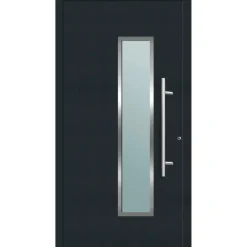 Aluminium Sicherheits-Haustür Ravenna Exklusiv 75 mm anthrazit 100 x 210 cm Anschlag rechts inkl Griffset^ Outlet