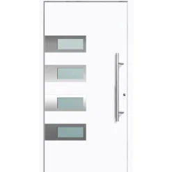 Aluminium Sicherheits-Haustür Neapel Superior 60 mm weiß 110 x 210 cm Anschlag rechts inkl Griffset* Discount