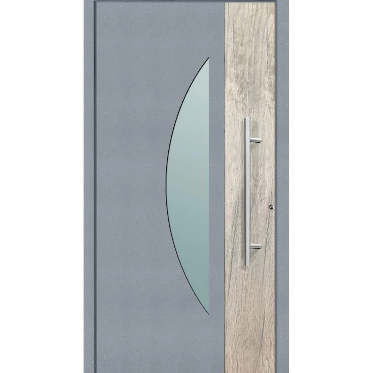Aluminium Sicherheits-Haustür Modena Superior 60 mm grau 110 x 210 cm Anschlag rechts inkl Griffset