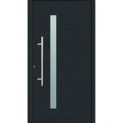 Aluminium Sicherheits-Haustür Palermo Superior 60 mm anthrazit 110 x 210 cm Anschlag links inkl Griffset