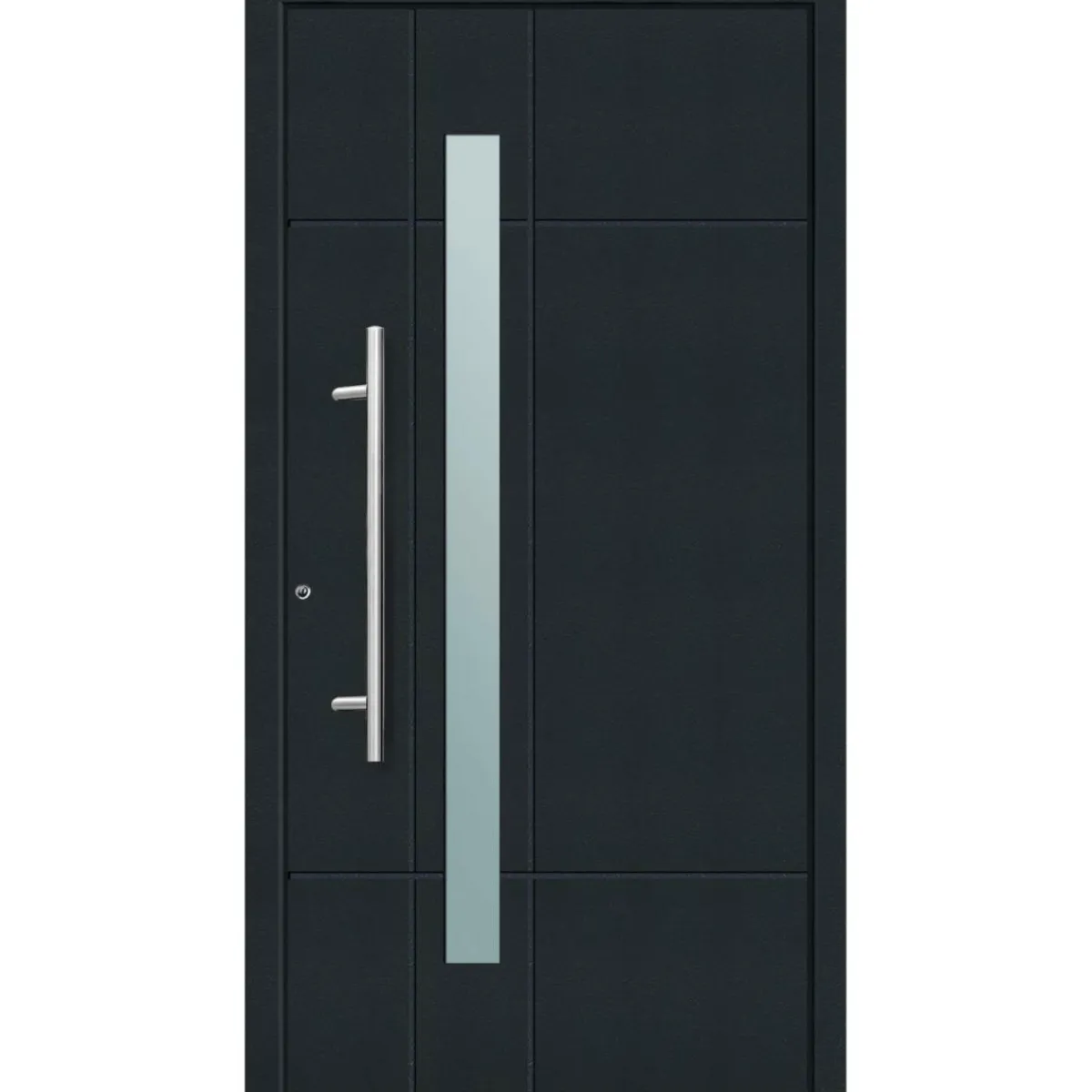 Aluminium Sicherheits-Haustür Palermo Superior 60 mm anthrazit 110 x 210 cm Anschlag links inkl Griffset