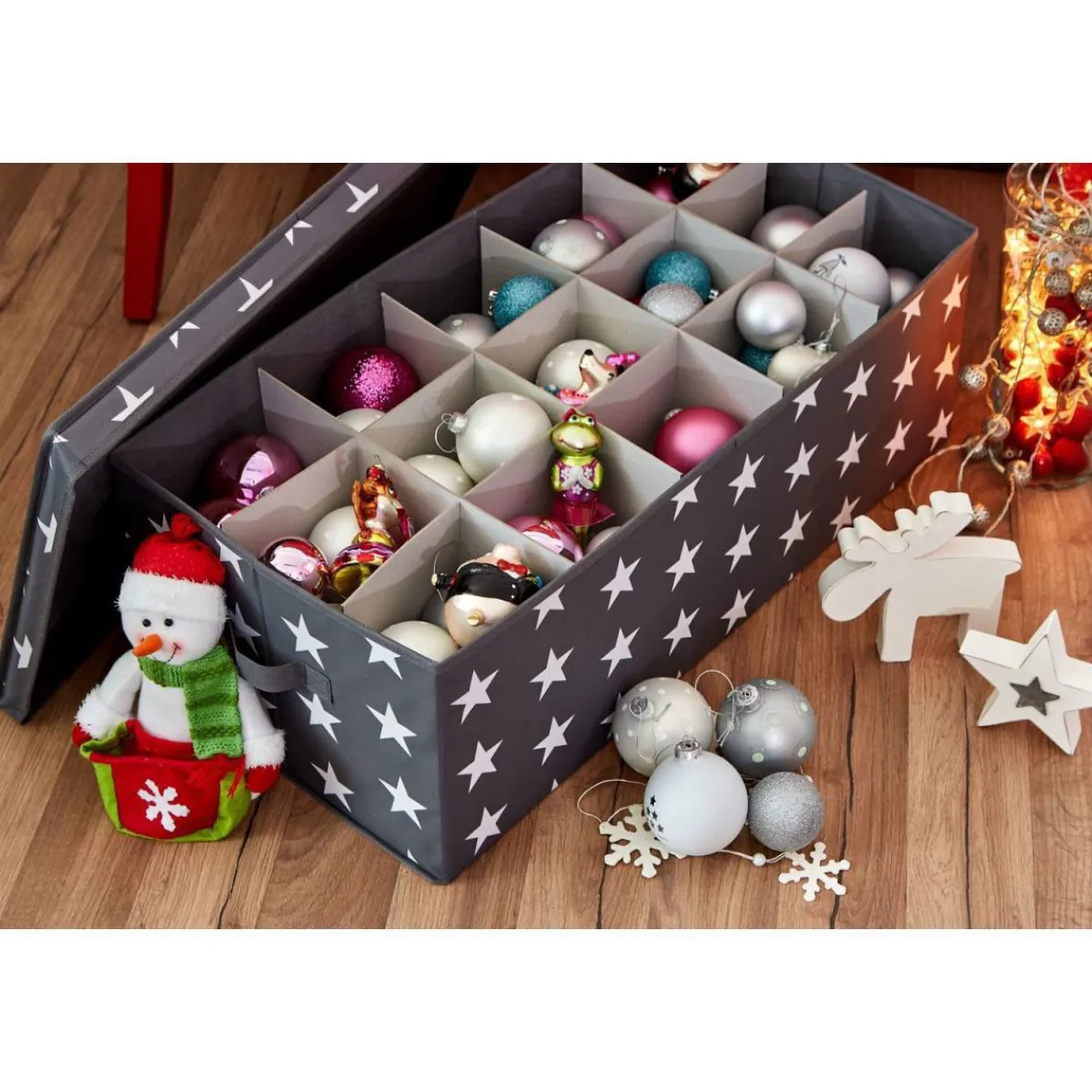 Aufbewahrungsbox für z.B Weihnachtskugeln weiß 30 Fächer*