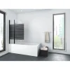 Aurlane Badewannenfaltwand Black Elegance Streifen 100 x 140 cm