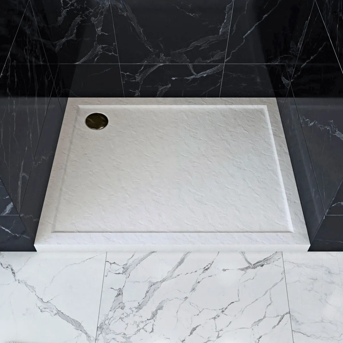 Duschtasse White Slate 90 x 90 x 4 cm^Aurlane Best
