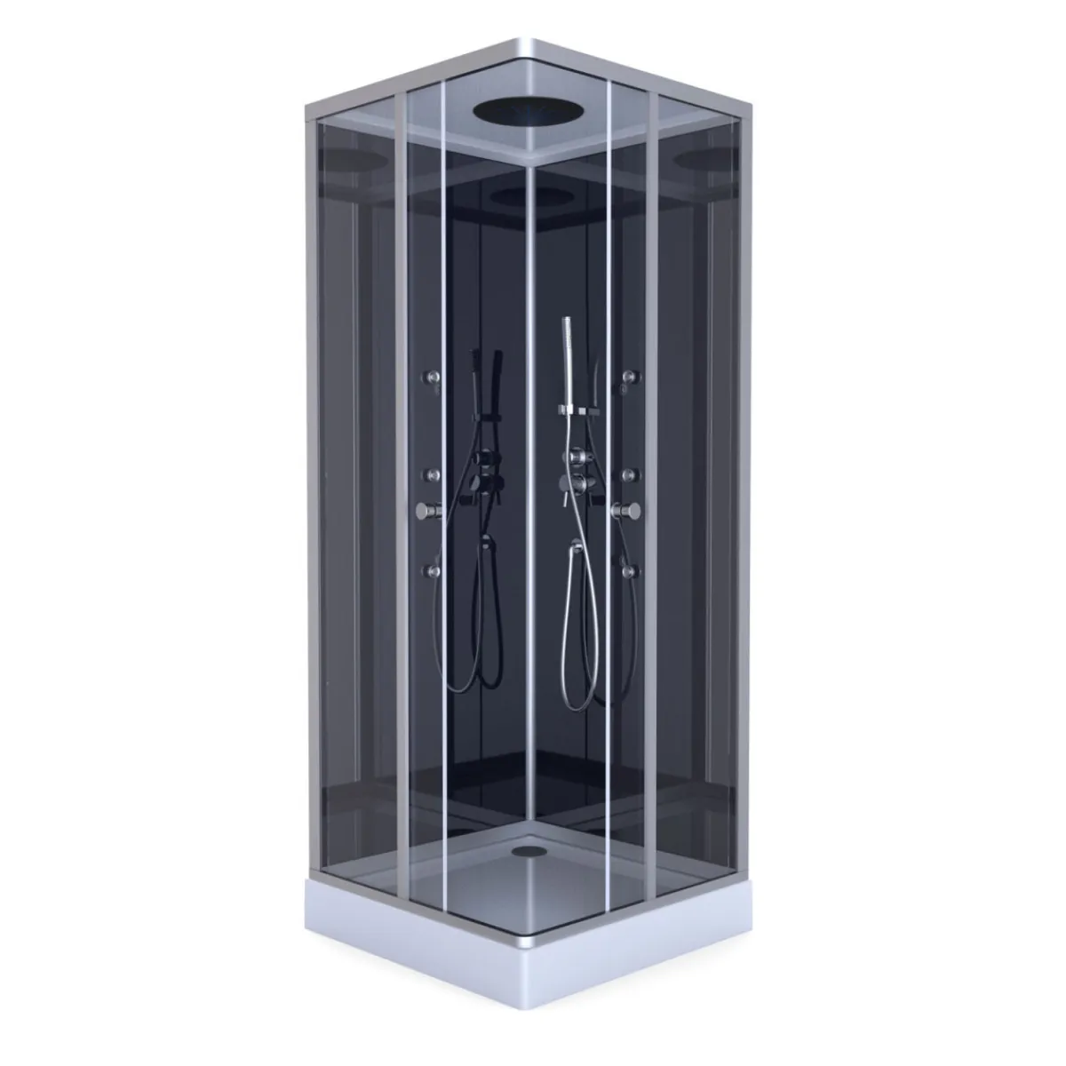 Aurlane Komplettdusche Colours Black 90 x 90 x 215 cm