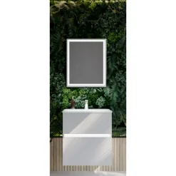 BADMOBIL Glaswaschtisch 60 x 15 x 43 cm ohne Überlauf weiß* Discount