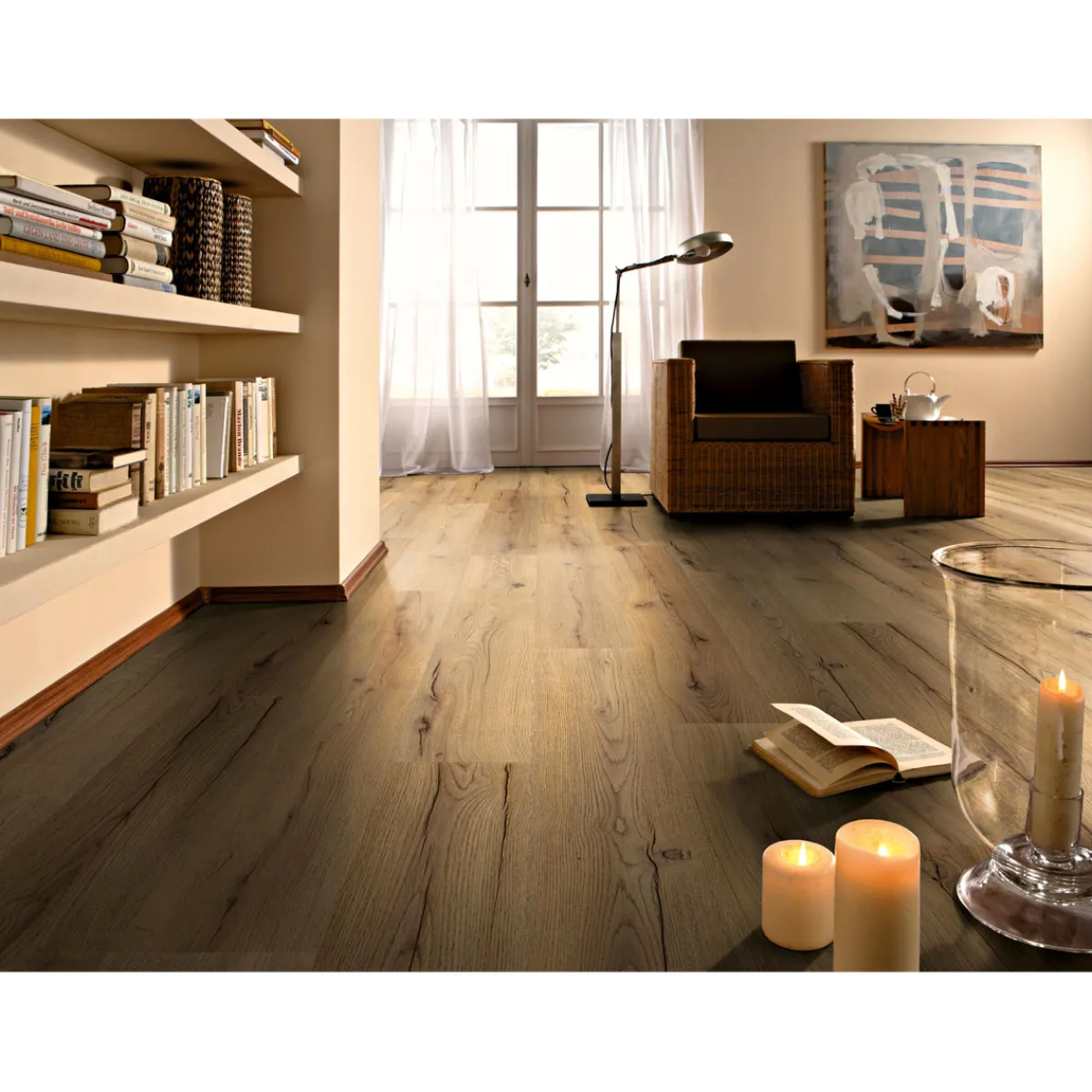 Laminatboden Century Oak beige 138 x 19,3 cm*Basic New