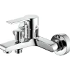 Basic Wannenarmatur Arles chrom 1/2"-Brauseanschluss inkl S-Anschlüsse und Rosetten