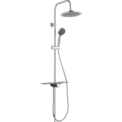 Überkopfbrauseset Aquastar mit Ablage chrom-anthrazit^