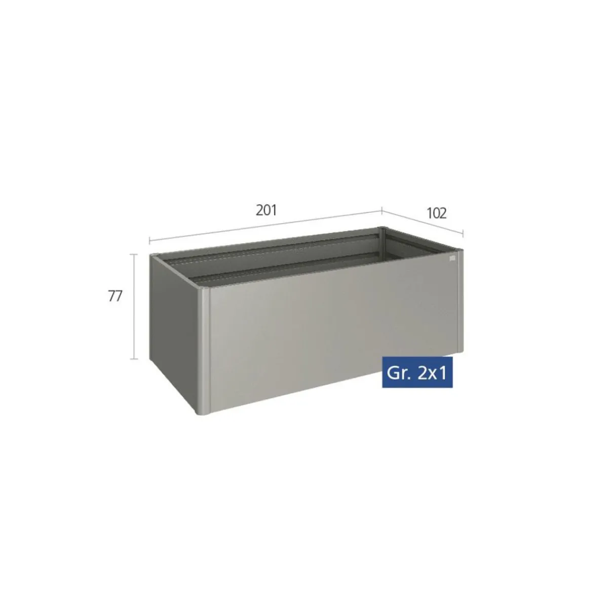 Hochbeet 2 x 1 quarzgrau-metallic*Biohort Clearance