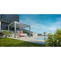 Pergola Gr. 4 x 3,5 quarzgrau-metallic*Biohort