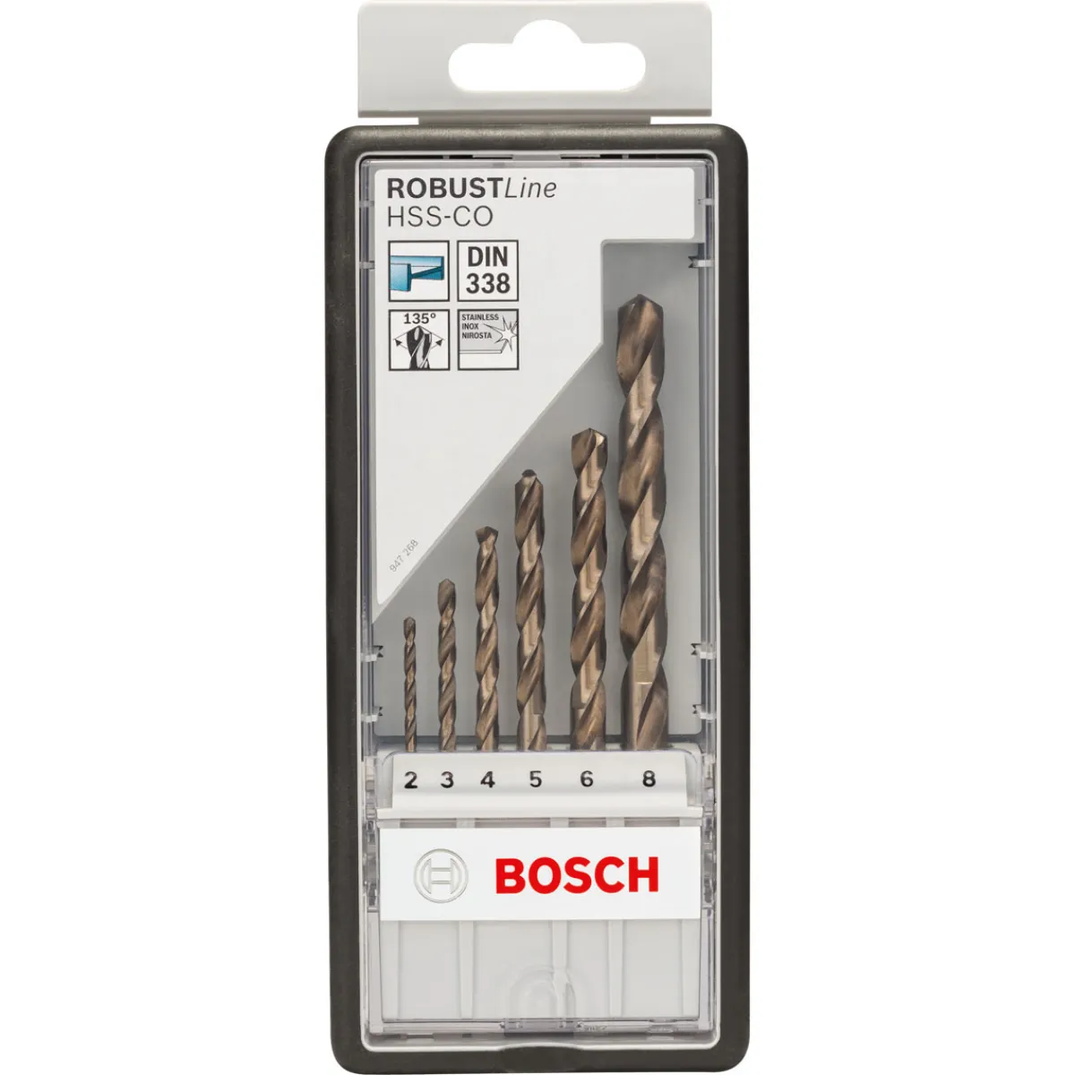 Bosch Professional Metallbohrer-Set Robust Line HSS-Co 2–8 mm 6-teilig