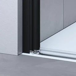 Breuer Drehfalttür Elana Komfort für Nische Anschlag rechts schwarz matt Klarglas 900 mm