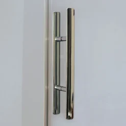 Breuer Drehtür Avanata mit Festteil für Seitenwand Anschlag rechts alu chromeffekt satiniert 1000 mm