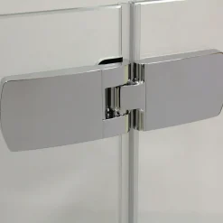 Breuer Drehtür Avanta mit Festteil für Nische, Anschlag rechts, alu chromeffekt, grau getönt, 800 mm