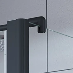 Breuer Drehtür Elana 6 für Seitenwand Anschlag rechts Schwarz matt Klarglas 1000 mm