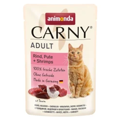 Cat Adult Rind Pute Shrimps 85g Portionsbeutel*Carny Online