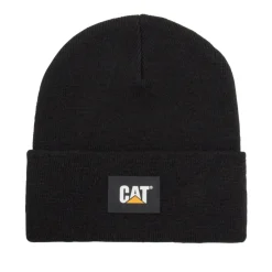 Strickmütze schwarz Label Cuff^CAT Online