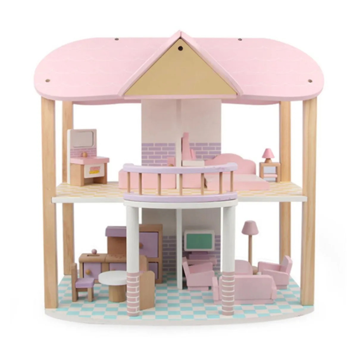Kinder Coemo Puppenhaus Sandy möbliert Holz 2 Etagen