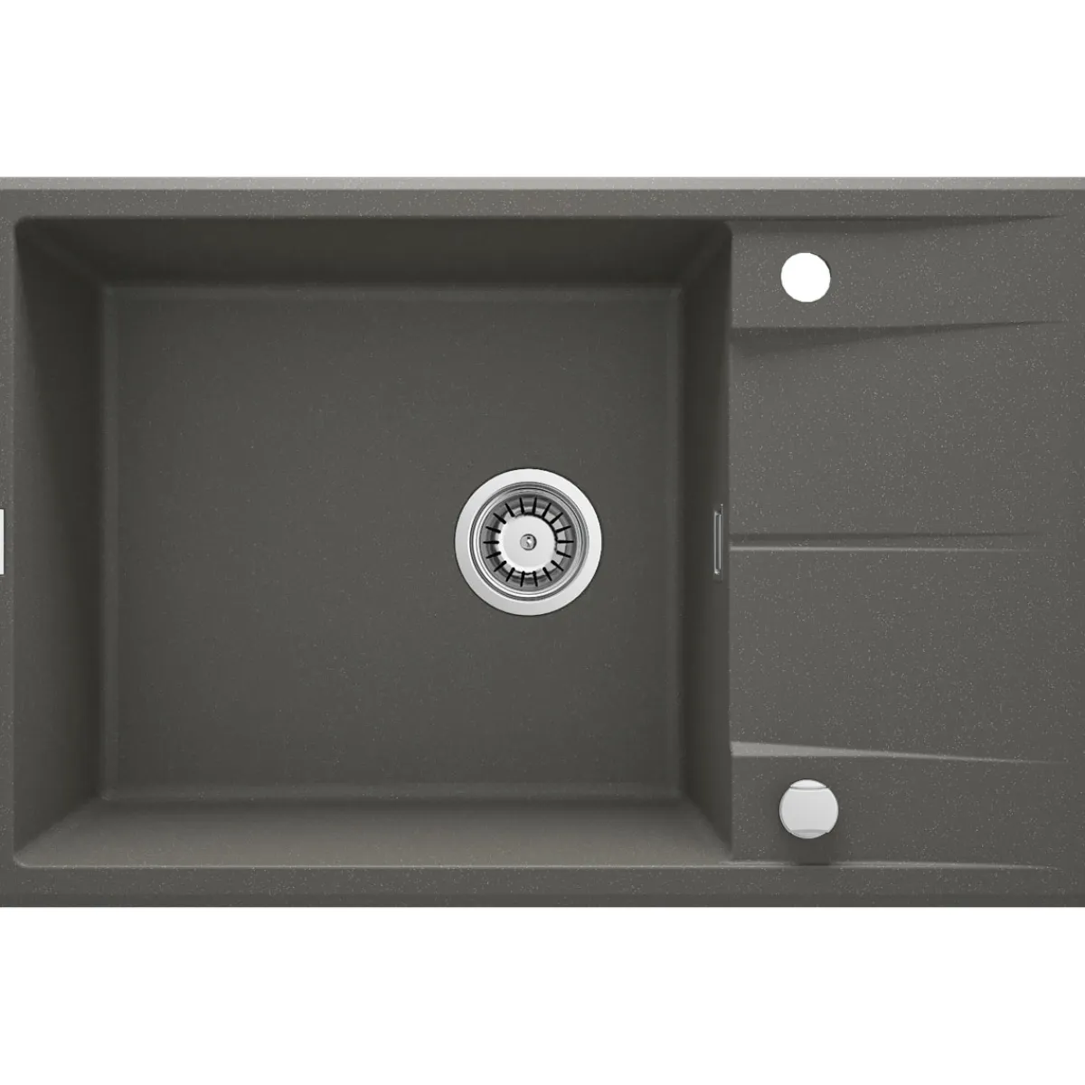 1 Becken Granitspüle ERIDAN mit Abtropffläch anthrazit metallic*deante Hot