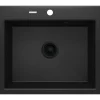 1 Becken Granitspüle ANDANTE ohne Abtropffläch graphit metallic^deante New