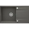 1 Becken Granitspüle ERIDAN mit Abtropffläche anthrazit metallic^deante Hot