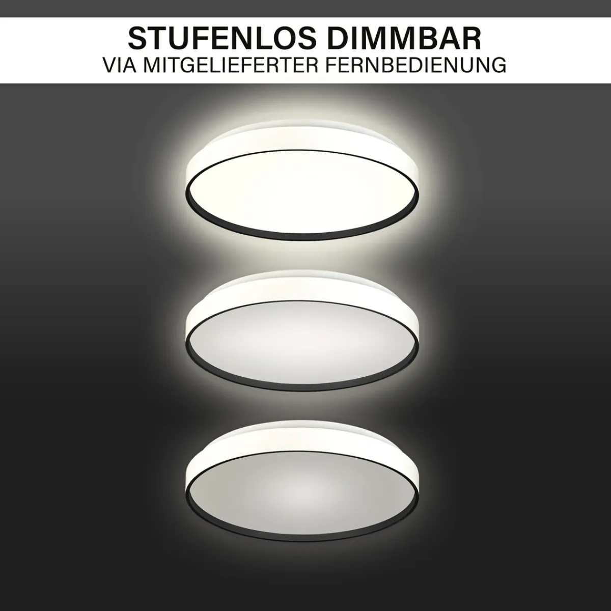 Decken-Wandleuchte SHINING JUPITER BLACK 1800K 24W