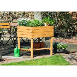 dobar Breites Hochbeet 80 x 80 x 58 cm braun