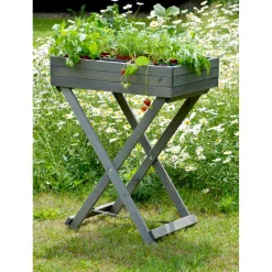Hochbeet faltbar 58 x 38 x 75 cm grau^dobar New