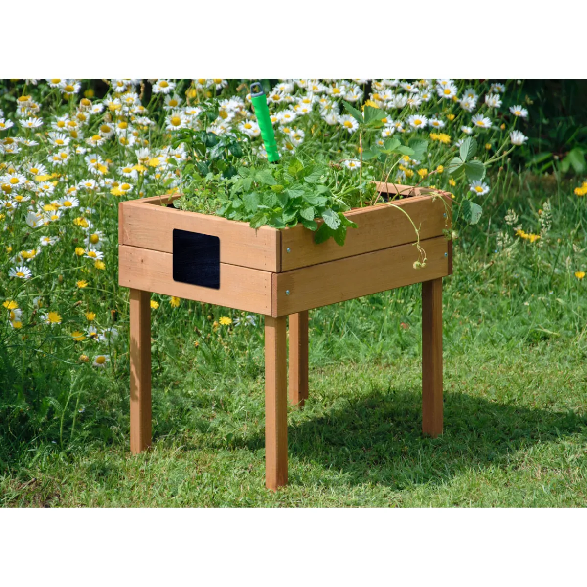 dobar Kinderhochbeet mit Kreidetafel 50 x 45 x 40 cm braun