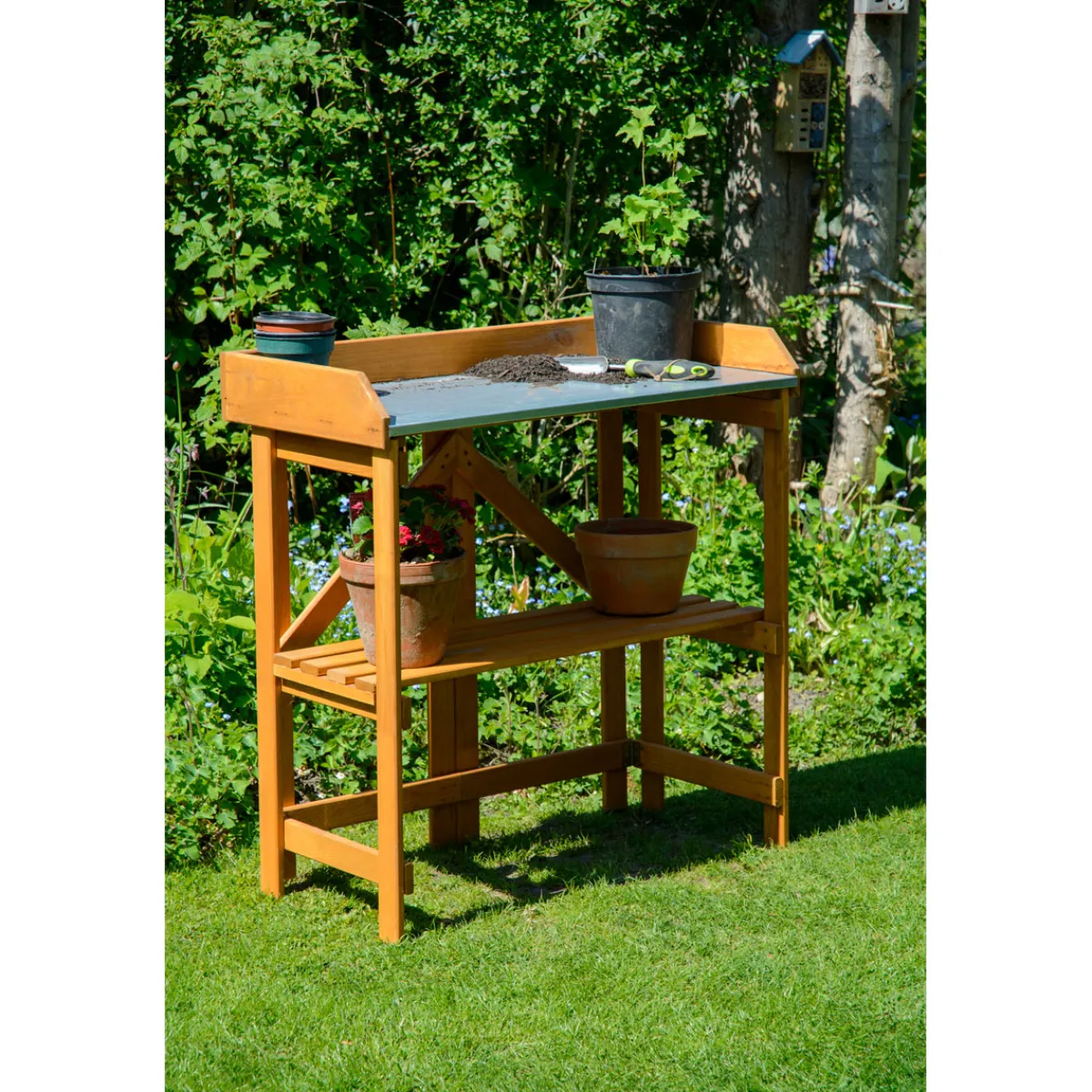 dobar Pflanztisch klappbar 85 x 89 x 44 cm braun