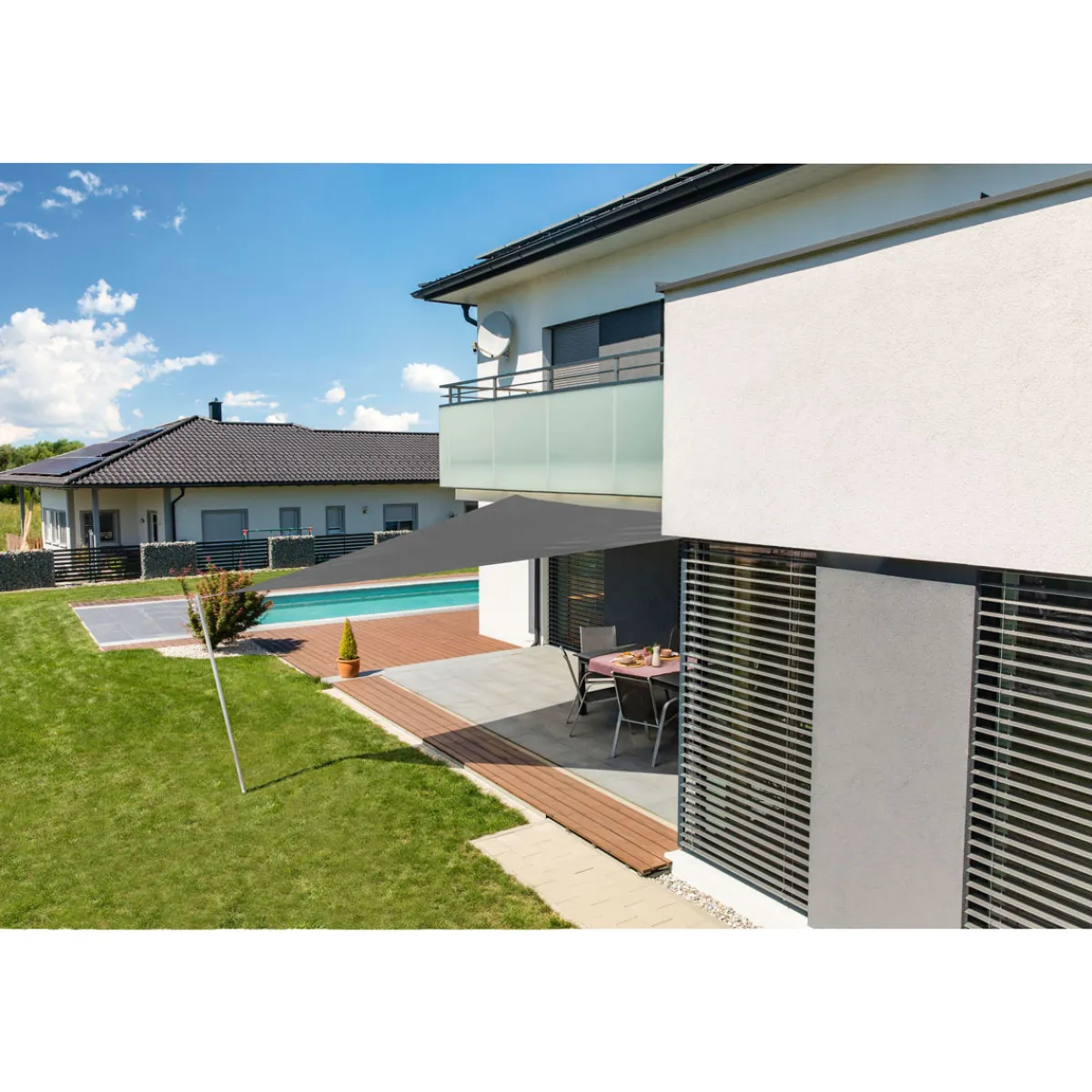 Dreieck-Segel Cannes 5 x 5 x 5 m anthrazit^ Hot
