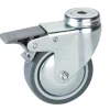 Apparate-Lenkrolle mit TPE-Lauffläche und Fadenschutz 75 x 25 mm mit Rückenloch und Feststeller^Dörner + Helmer