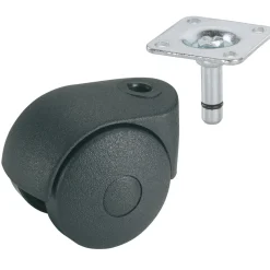 Doppelrolle für normale Böden 38 x 38 mm schwarz*Dörner + Helmer
