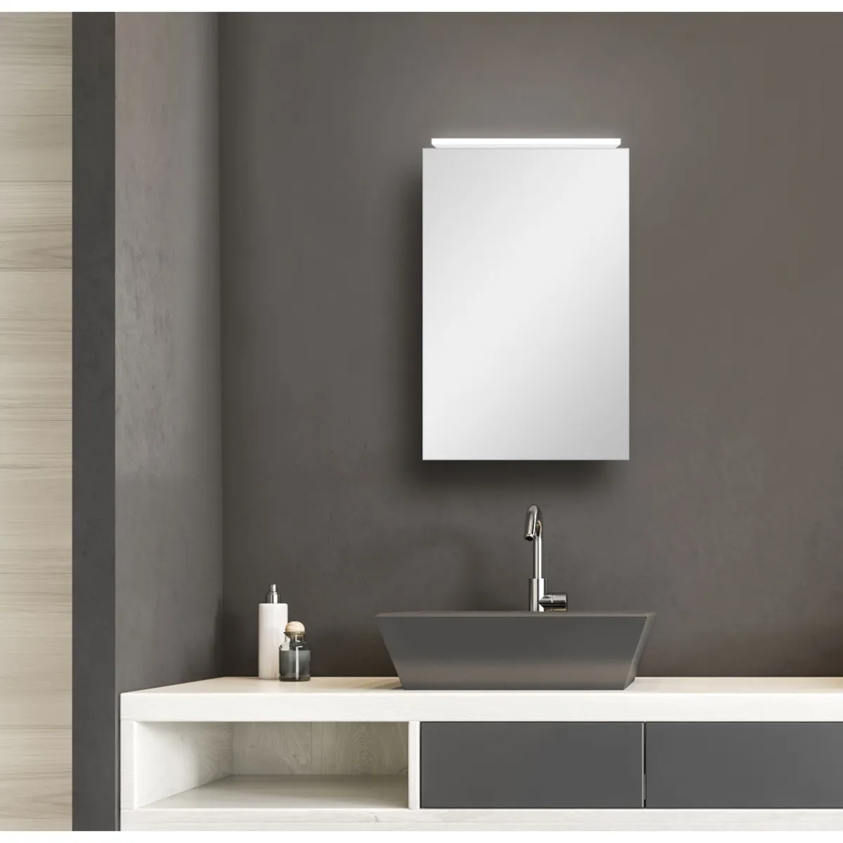 DSK Design LED Spiegelschrank Aluminio Vegas 40 x 60 cm