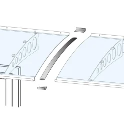 Verbindungsset Vordach für Modell PT/ET Silbereloxiert*Durabil Clearance