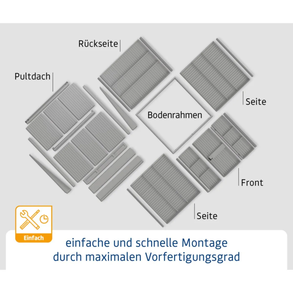 EcoStar Gerätehaus Elegant-PTyp 3RAL6005 2 flg