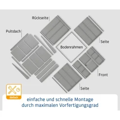 EcoStar Gerätehaus Elegant-PTyp 2RAL5014 2 flg