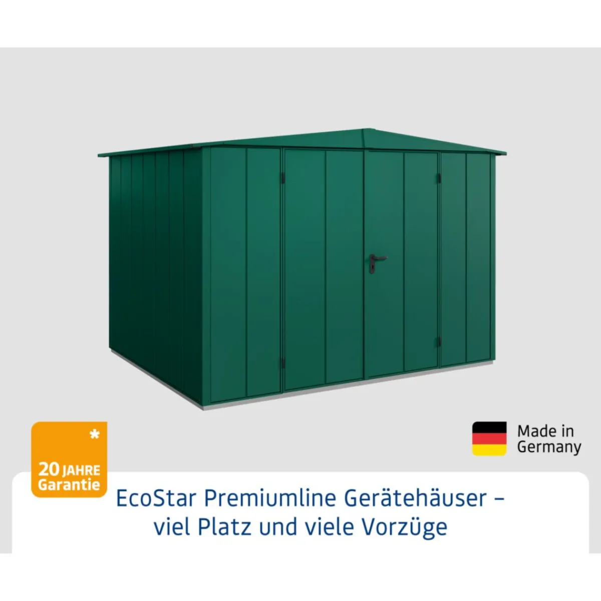 Gerätehaus Elegant-STyp 3RAL6005 2 flg^EcoStar Clearance