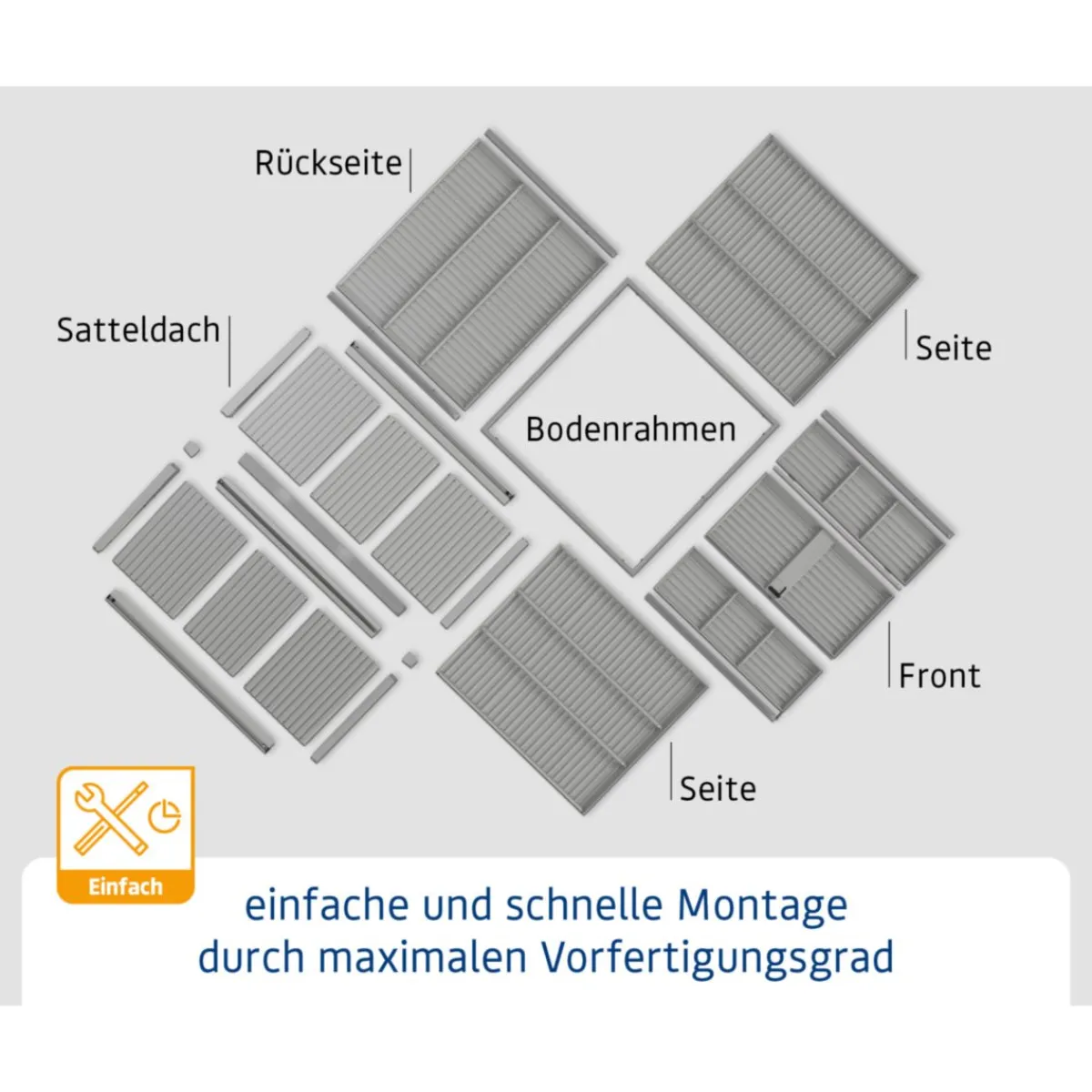Gerätehaus Elegant-STyp 3RAL6005 2 flg^EcoStar Clearance