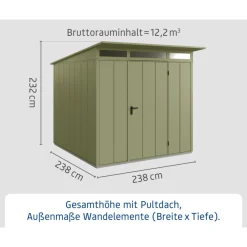 Gerätehaus Elegant-PTyp 2RAL6013 1 flg^EcoStar Best