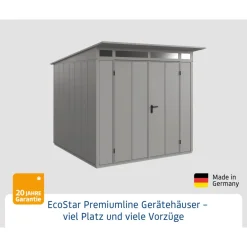 Gerätehaus Elegant-PTyp 2RAL9007 2 flg^EcoStar Discount