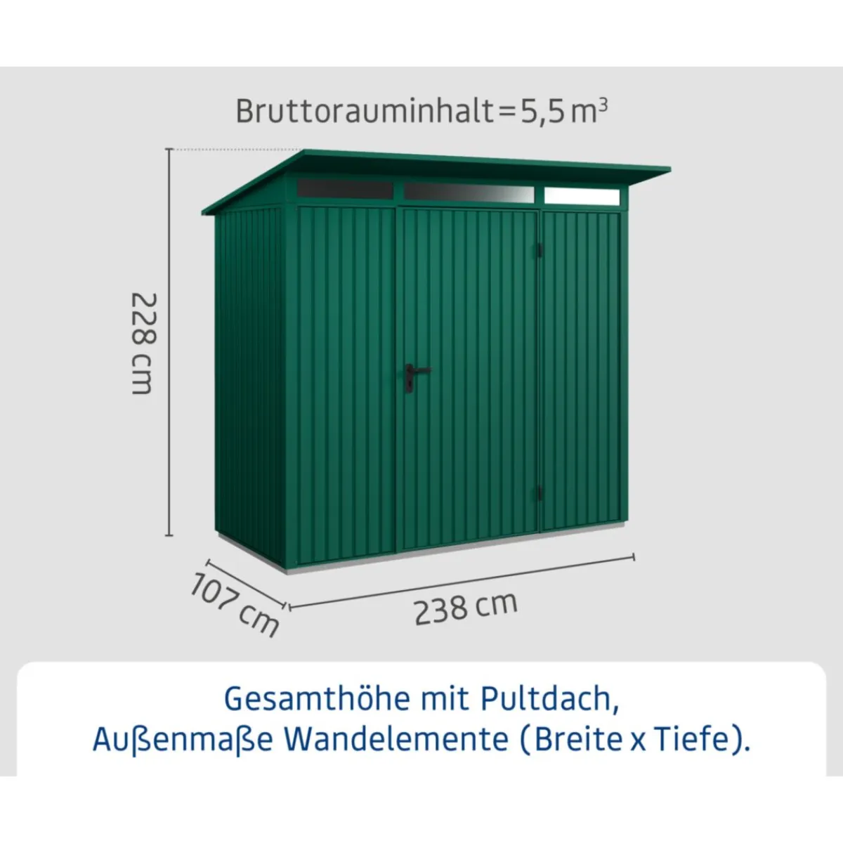 Gerätehaus Trend-PTyp 1RAL6005 1 flg*EcoStar