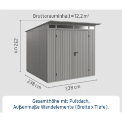 Gerätehaus Trend-PTyp 2RAL9007 2 flg*EcoStar Best