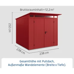 Gerätehaus Trend-PTyp 2RAL3004 2 flg^EcoStar Outlet